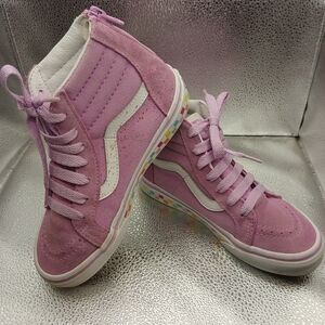 Vans Pink with  White Accents High-Top Old Skool Sneakers Kids Size 2